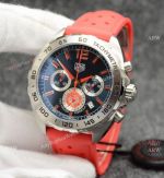 Copy TAG Heuer Formula 1 Manchester United Special Edition Watch Blue Dial Orange Rubber